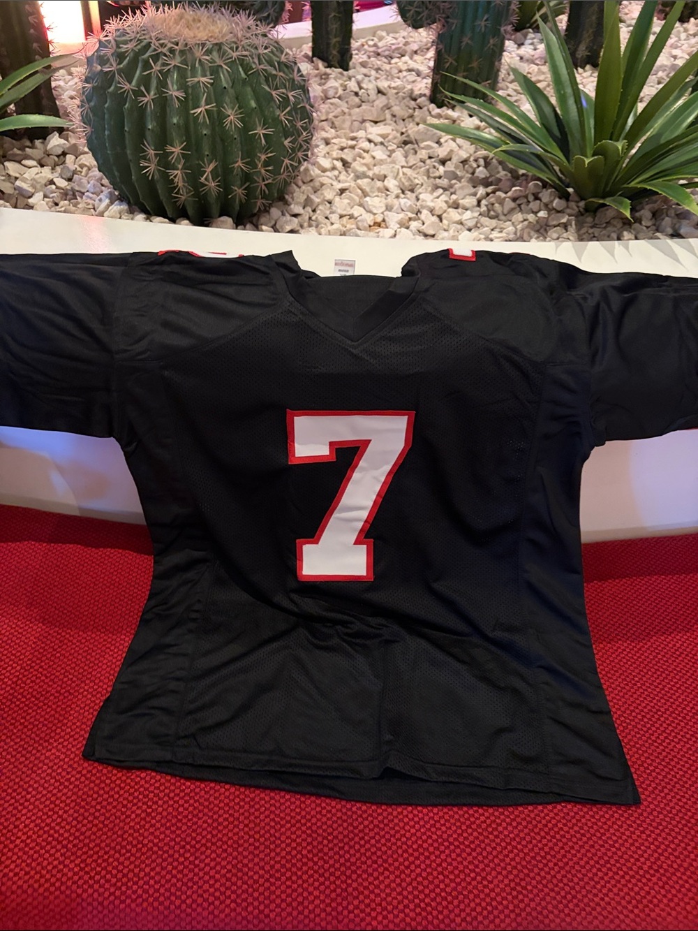 Lucky Brand Black Jersey with White and Red Number 7